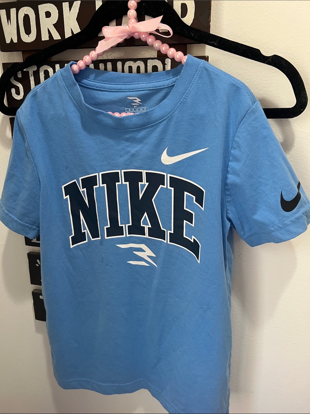 Nike Light Blue Tee with Navy and White Logos
